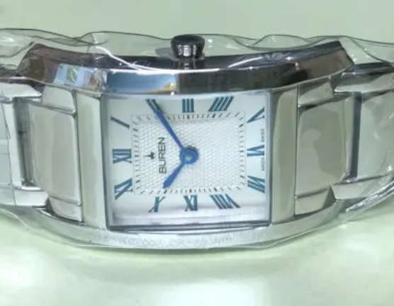 BUREN Stainless Steel Ladies Watch - Rectangular Dial